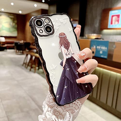 Coque vagues pour iPhone 11 Pro transparente en TPU galvanisé noir