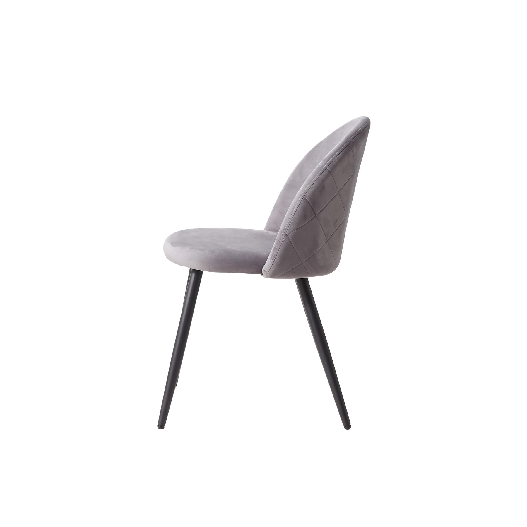 BenyLed Set di 6 Sedie da Pranzo, Sedie da Cucina con Rivestimento in Velluto Sedie da Soggiorno Moderne, con Gambe in Metallo Nero (Grigio)