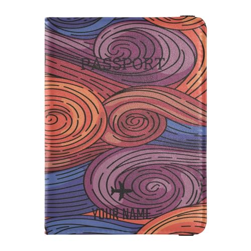 custom PU Leather Passport Holder Cover Personalized Lightweight Wallet per Women Men Document Organizer Accessories Travel Van Gogh Style Abstract