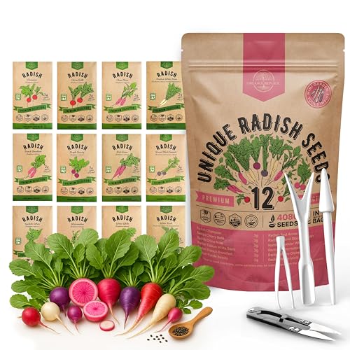 Organo Republic 12 Radish Seeds Variety Pack for Indoor & Outdoor...