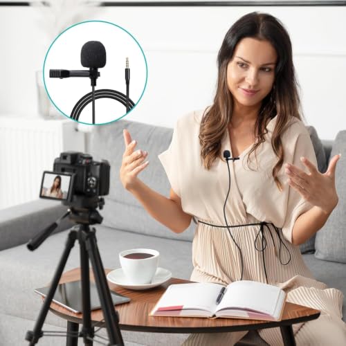 Image of DDLC 3.5mm Wired Lapel Microphone for Video Recording | Mini Mike for Phone | Microphone for Recording | Smartphones | PCs & Laptops | Ideal for YouTube | Interviews| Vlogging | Podcasts (5M)