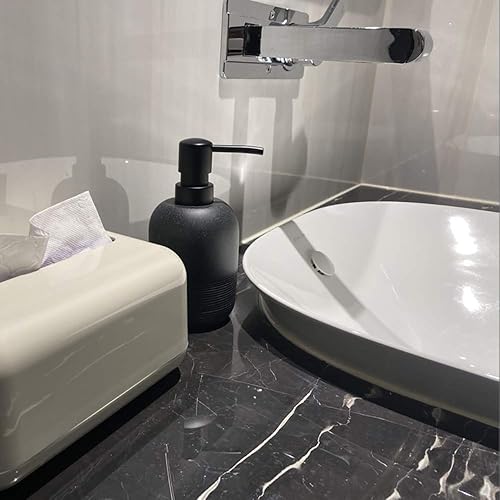 Miniatura 4 de Juego de dispensador de jabón negro mate con bomba, dispensador de jabón de manos y loción para encimera de baño, dispensador de jabón Morden para