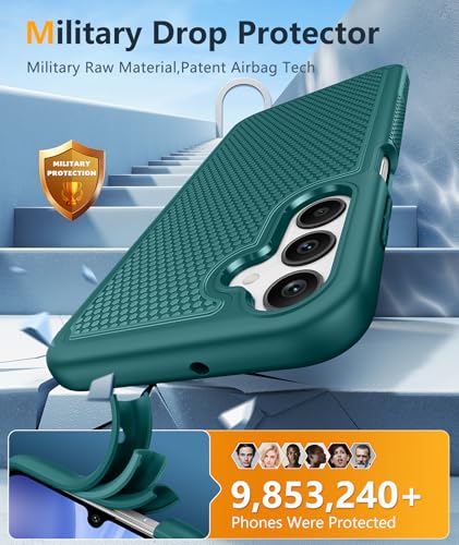 Image of FNTCASE for Samsung Galaxy A25 Case: Galaxy A25 5G Phone Case Dual Layer Protective Phone Cover Rugged Full Body Drop Protection Shockproof Phone Case (Green)