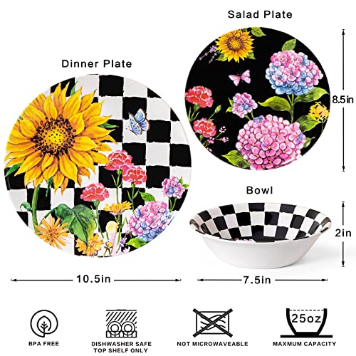 Lehaha HL1221069 Sunflower 12-Piece Melamine Dinnerware Set thumb #5