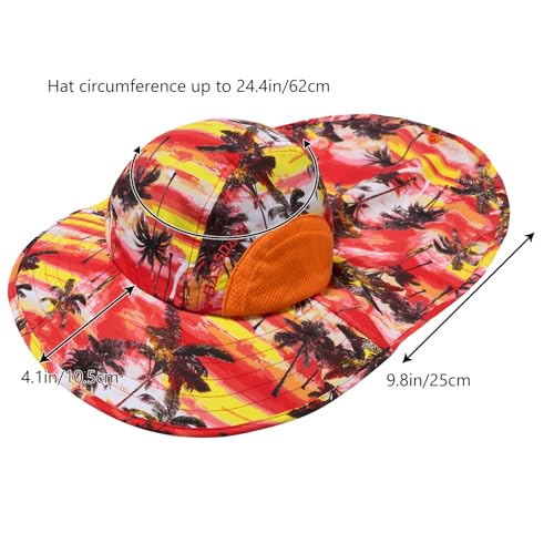 Image of BASSDASH UPF 50+ Unisex Water Resistant Wide Brim Sun Hat with Large Neck Flap Ponytail Fishing Hat for Men Women