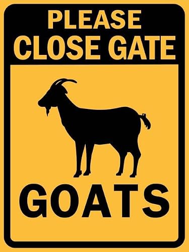 Xewazd A1630 Rustic 8"X12" Metal Tin Sign - Please Close Gate Goats, Wall Decor For Home Cafe Bar Kitchen Outdoor