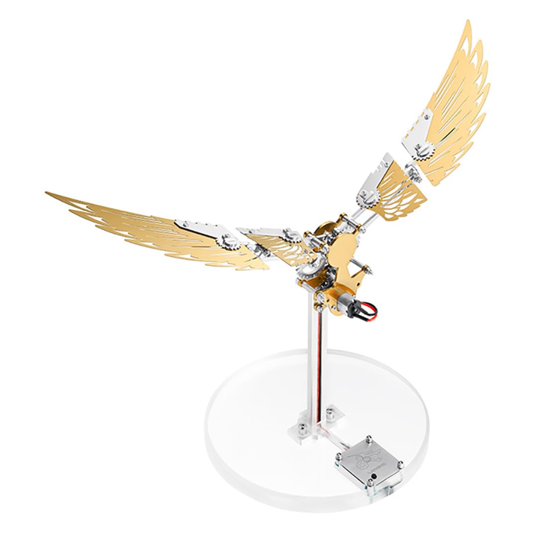 SXDMOUBK Flaming Shadow 3D Metal Mechanical Ornithopter Assembly Model Kit with Mechanical Transmission, DIY Assembly Model Kits for Adults, Gifts and Home Decor (124PCS/Gold)