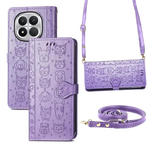 Tuxiwei �K����Xiaomi Poco M8 Pro 5G / �V���I�~ Poco M8 Pro �X�}�z�P�[�X �蒠�^ ���|�� �΂ߊ|�� �g�уX�g���b�v �R�t�� �΂߂��� �������y3D�G���{�X�f�U�C�� ���킢�� �����̐Ԃ����L�����N�^�[�z����PU