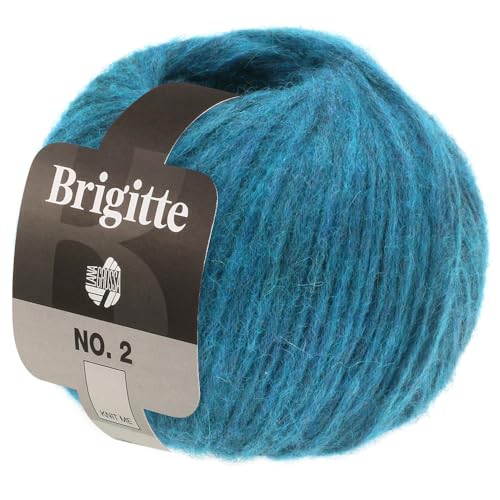 LANA GROSSA Brigitte Nr.2 | Edle Netzgarnstruktur aus Alpaka und Baumwolle | Handstrickgarn aus 47% Alpaka, 45% Baumwolle & 8% Schurwolle | 50g Wolle zum Stricken & Häkeln | 140m Garn FB 22