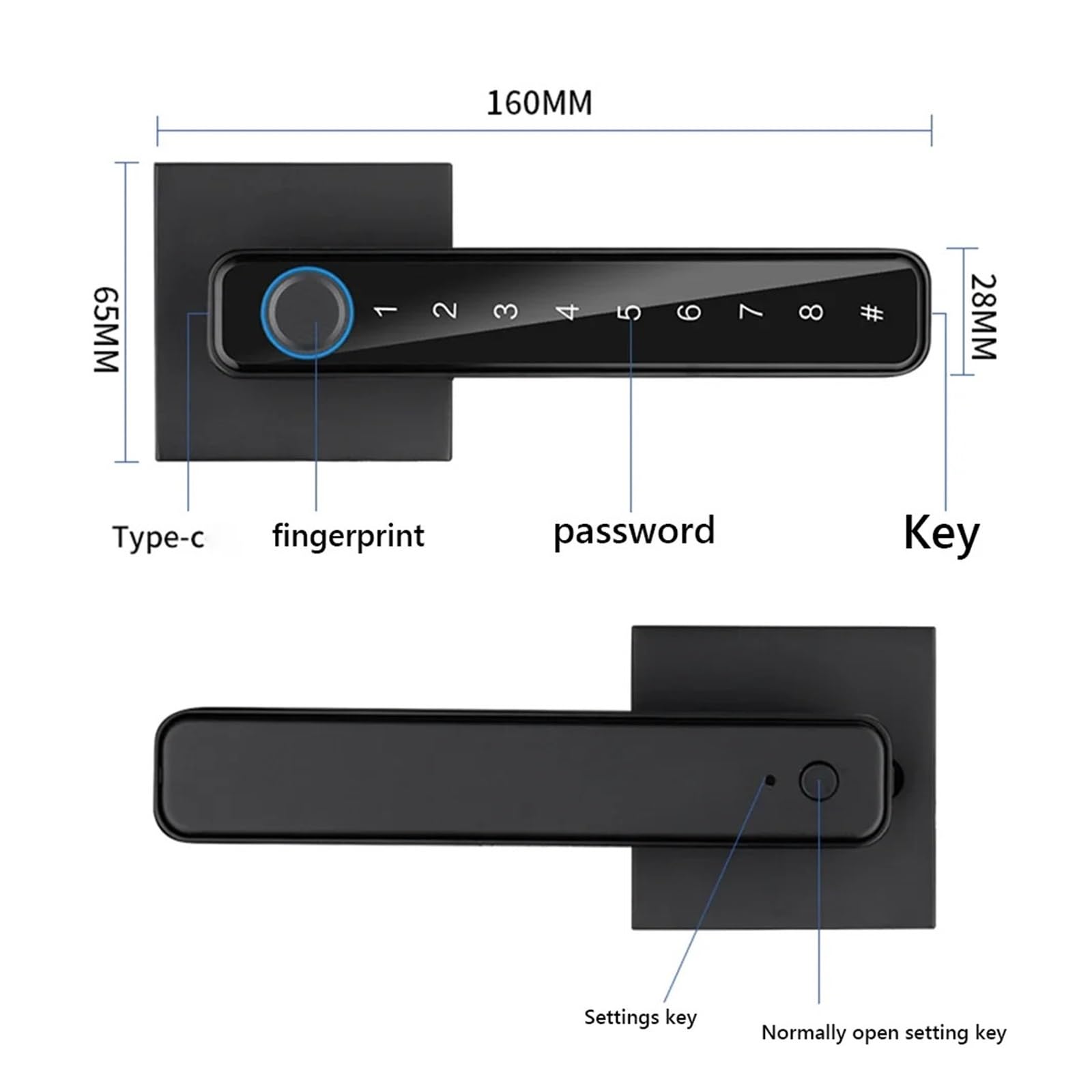 Password elettronica biometrica della serratura della porta della casa intelligente dell'impronta digitale (rosso violaceo)