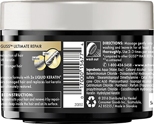Gliss Hair Repair Anti Damage Mask, Ultimate Repair, 6.1 Ounce (Pack Of 3) #TOP1