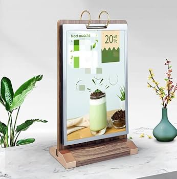 Amazon.com: A5 Walnut Wood Sign Holder Vertical Table Card Flip