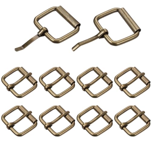 Bruislard Lot de 10 boucles de ceinture carrées en laiton antique massif de 2,5 cm pour homme et femme - Boucle de ceinture de rechange pour accessoires de bricolage