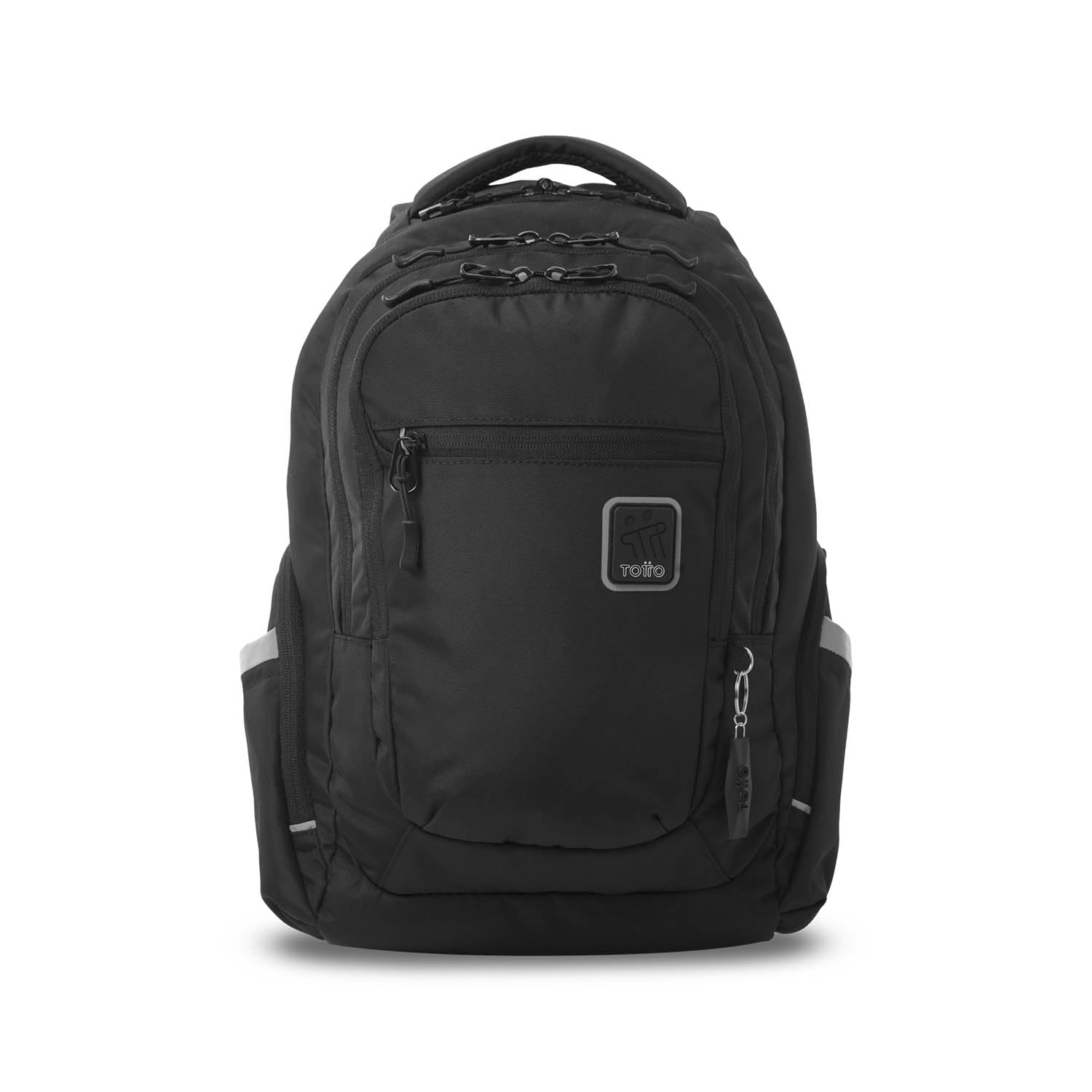 TOTTO - Mochila para Ordenador Portátil 13 Pulgadas, Modelo Eufrates 2.0, Compartimento Tablet 10", Cremallera con Argollas para Candado, Bolsillos Botella, Espaldar Ergonómico, Color Negro
