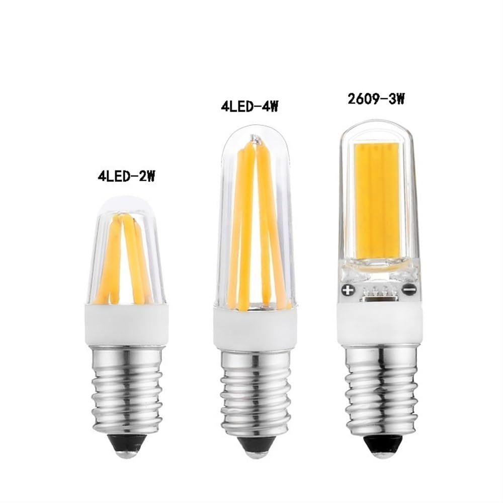 HongHeFu, Paquete de 20 bombillas de filamento LED AC220V E14 2W/3W/4W pequeñas lámparas COB 2609(Blanco,E14-2609-3W)