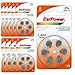 Produktbild EarPower Hörgerätebatterien  Größe 13 (Orange)  60 Batterien (10 6er-Blister)  Quecksilberfrei / PR48  Zink-Luft-Knopfzellen  1,45V / Abmessungen: 7,9 mm x 5,4 mm