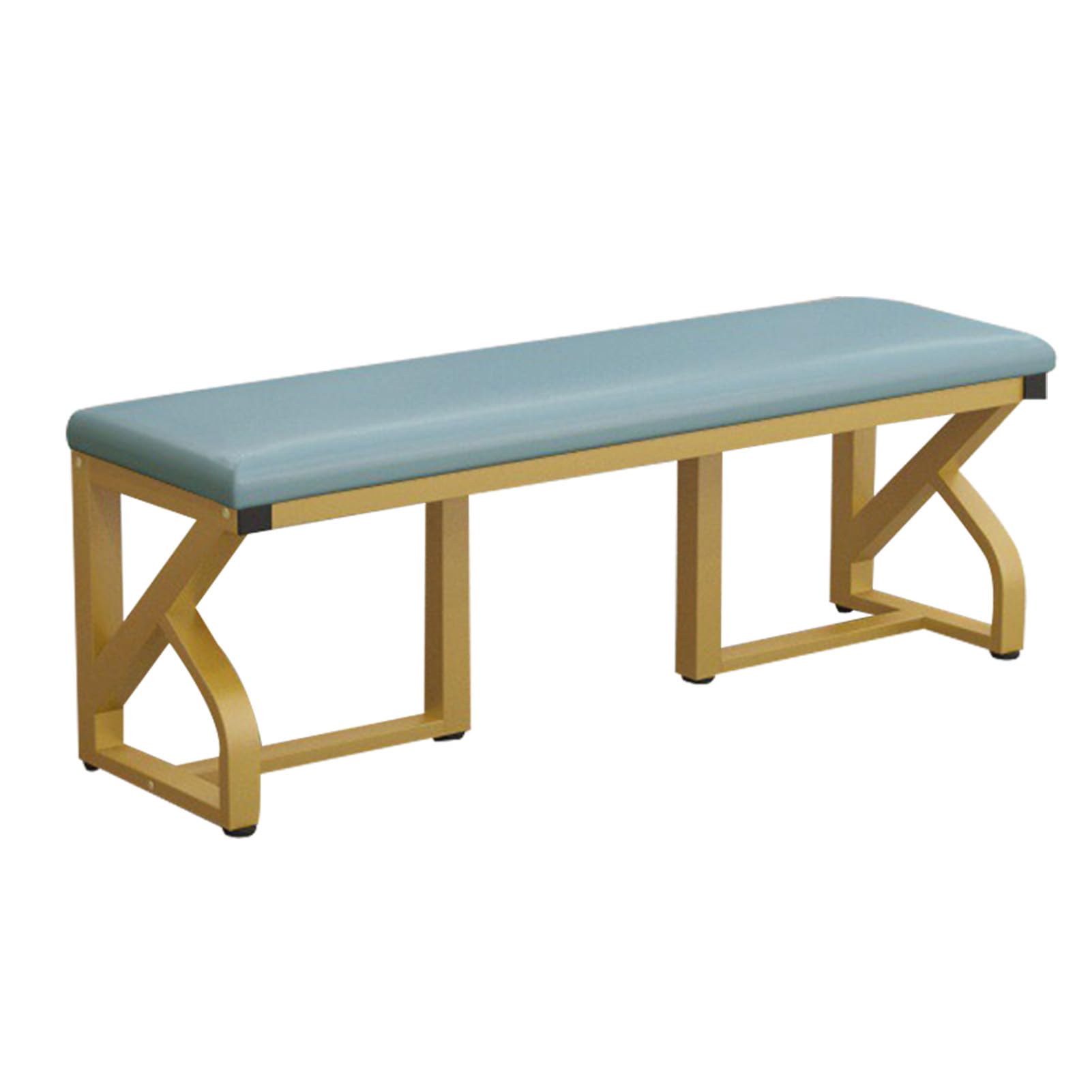 Banc à chaussures avec pieds dorés pour assise entrée et meuble de salon