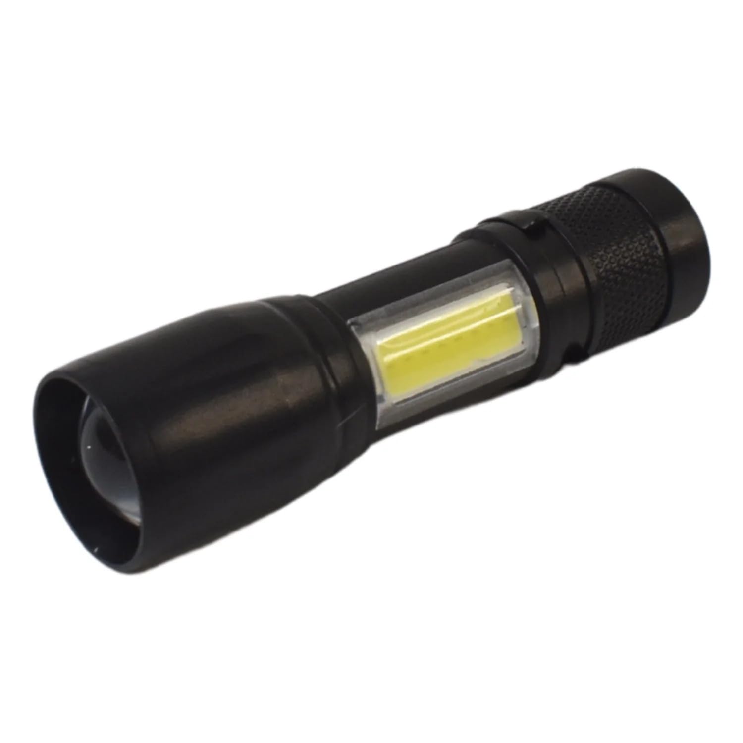 USB Rechargeable LED Flashlight with COB Side Lantern, Mini Torch | 1500mAh Battery, Zoomable Beam, Pocket-Sized, Tactical & Camping Use, Handheld Portable-image-14