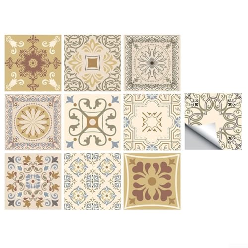 Pegatinas de pared de PVC esmerilado para cocina, baño, renovación de escritorio, 15 cm x 15 cm, juego de 10 piezas, removibles, sin residuos, diseño de ladrillos
