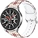 Sjiangqiao Pattern Printed Bands Compatible with Samsung Galaxy Watch 46mm/Watch 3 45mm/Gear S3 Frontier/Classic/Pebble Time/V Silicone 22mm Band Strap for Men Women. (Red and White Checkered)