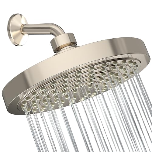 Winthorpe Conservation Rain Shower Head, Brushed Nickel, Round, Low Flow,