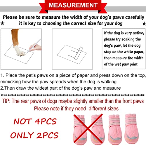 Qumy 2Pcs Dog Boots For Hot Pavement Shoes For Dogs Summer Heat Resistant Booties Mesh Breathable Nonslip With Reflective Straps Pink Size 7 #TOP1