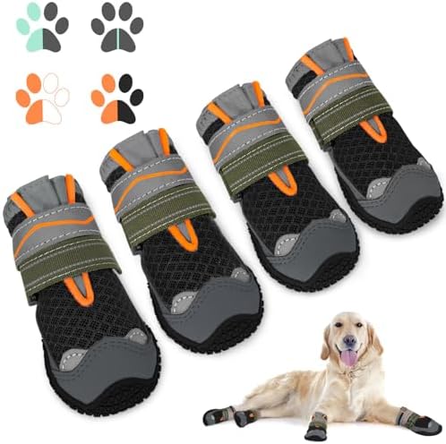 SlowTon Dog Shoes for Large Small Medium Dogs - Breathable Dog Bo...