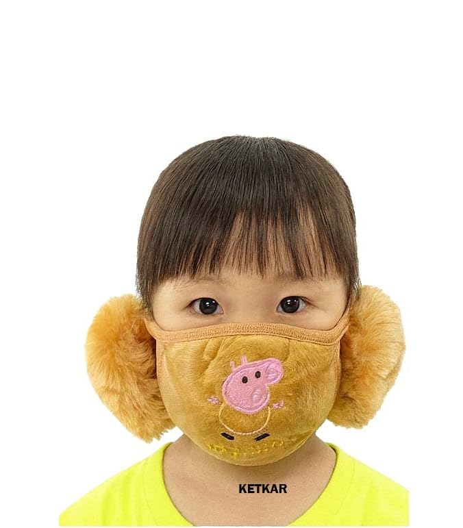 ketkar Kids Warm Winter Face Mask with Plush Ear Muffs for Boys & Girls (3–10 Years) | Soft & Comfortable | Pack of 1-picture-43