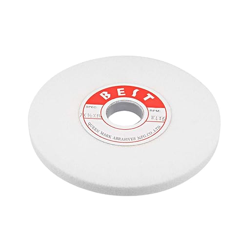 Miniatura 10 de uxcell Grano de aluminio blanco WA 120 de las muelas abrasivas del banco de 7 pulgadas para el pulido superficial