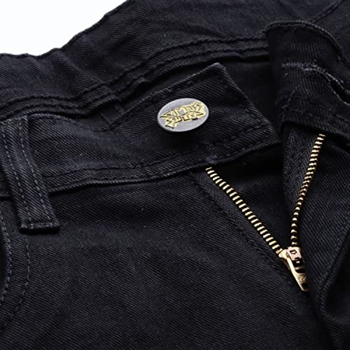 Image of CAHOOT Men's Navy Blue Tapered Dark- Wash Denim Jeans | Stretchable Cotton Mid-Rise Denim Jeans Crafted with Comfort Fit and High Performance for Everyday Wear
