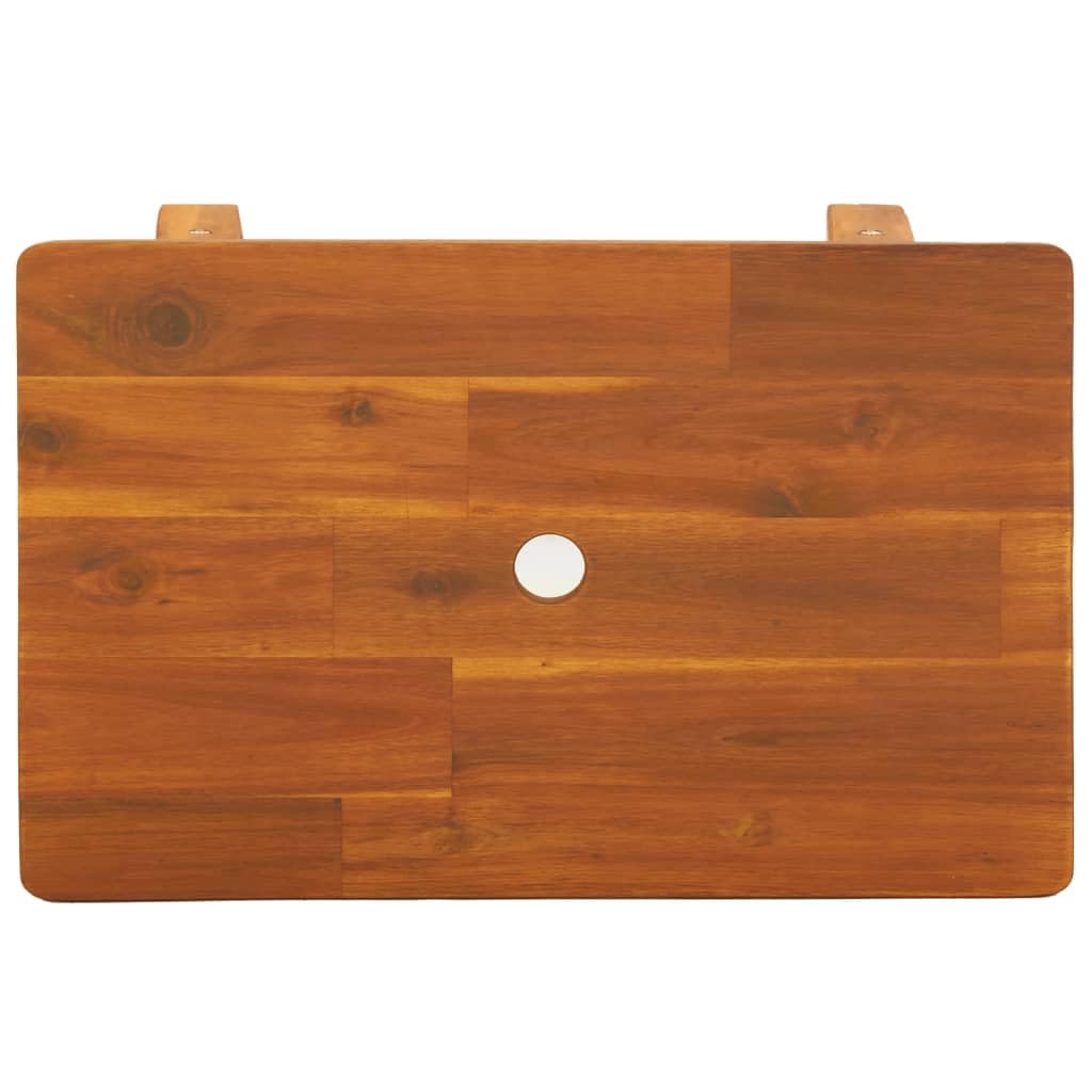 vidaXL Tabouret Rectangulaire, Table d'Appoint, Repose-Pied, Tabouret de Plantes, Escabeau de Bureau Salle de Bain, Moderne, 45x29x45 cm Marron Bois d'Acacia Solide
