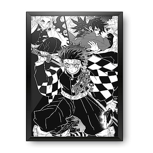 Image of MCSID RAZZ - Demon Slayer - Kamado Tanjiro - The tsuguko Design A4 Size Poster (With Frame) - Best Gift For Demon Slayer Fans /Best Artifacts To Your Home & Decor /For Anime Fandom