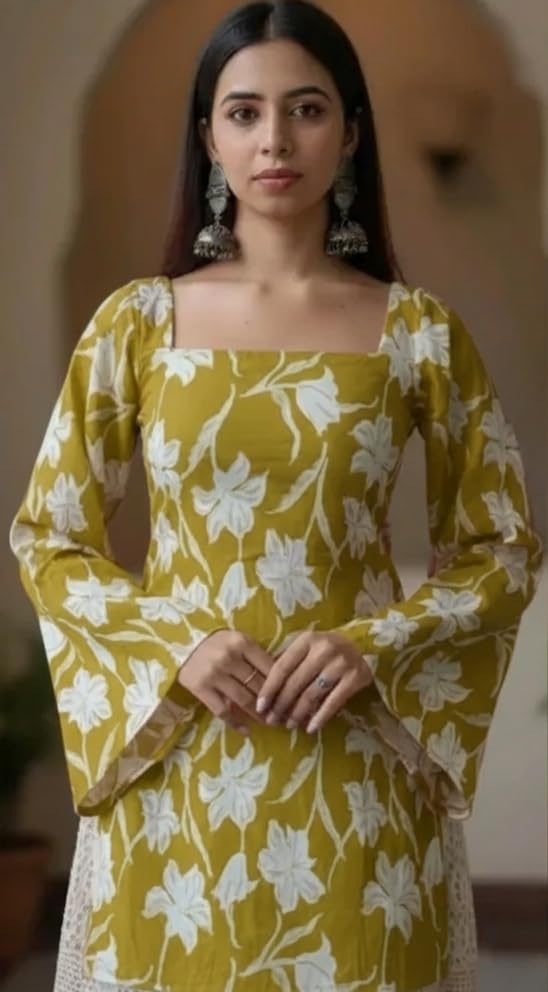 Image of Womens Pure Cotton Regular Floral Printed Top for Women