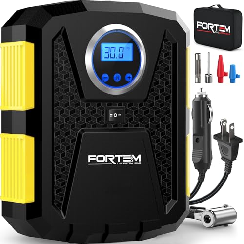 FORTEM Portable Tire Inflator 150 PSI, 12V Bike & Car Pump