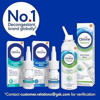 Otrivine Decongestant Adult Nasal Drops for Blocked Nose Relief in Cold and Flu, 10 ml