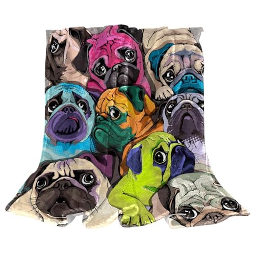 Plaid bouledogue multicolore une couverture douce pleine de joie et de chaleur - 2