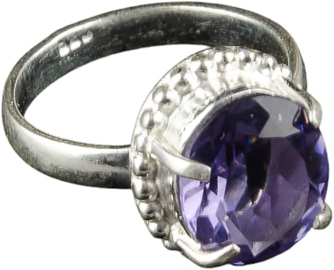 Natural Gemstones Solitaire Ring Solid 925 Sterling Stamped Silver Prong Set 10x12mm Oval Cut Single Stone Ring for Women Handcrafted Jewelry for Her