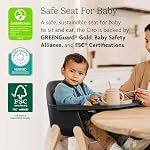 UPPAbaby Ciro High Chair/Sleek, Easy-to-Clean Design/Perfect-Fit Tray to Bring Baby to Table/Patent-Pending Harness/Dual-Position, 180-Degree Rotating Footrest/Caleb (Steel Blue/Rubberwood)
