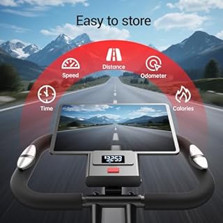 UMAY velo d appartement pliable, 5-en-1 velo appartement pliable, équipé d'une résistance silencieuse à 16 niveaux. vélos d'appartement avec surveillance de la fréquence cardiaque et écran LED