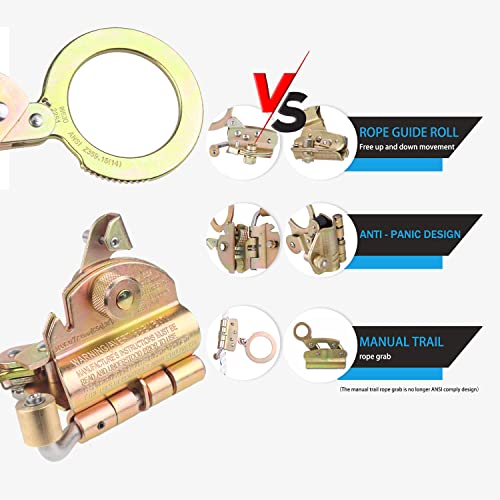 Image of Fall Protection Rope Grab,Fall Arrester, Used with 5 /8 inch Lifeline Rope, for Construction, Climbing, Comply to ANSI /OSHA