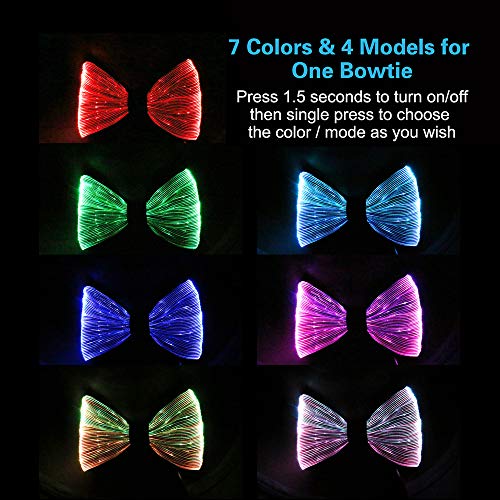 Led Light Up Bow Tie 7 Colors Luminous Adjustable Bowtie For Wedding Party Gift Birthday Raves Costume Festival Fun Edm, Gray #TOP1