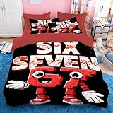 Sepustas Kids Meme 67 Bettwäsche-Sets Italian Brainrot Six Seven 6 7 Kinder Bettbezug aus Mikrofaser,superweich 135 x 200 cm 2 Kissenbezüge (80 x 80 cm) mit Reißverschluss 45