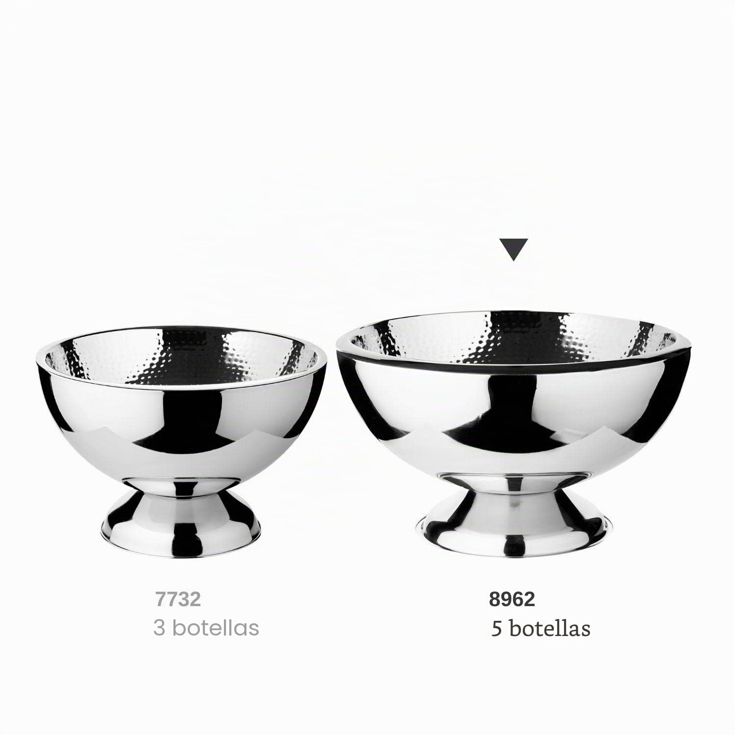 EDZARD Champanera Cadiz (Ø 43 cm, H 24 cm), acero inoxidable pulido espejo, de doble pared, para 5 botellas – enfriador de botellas grande, enfriador de vino, cubitera grande