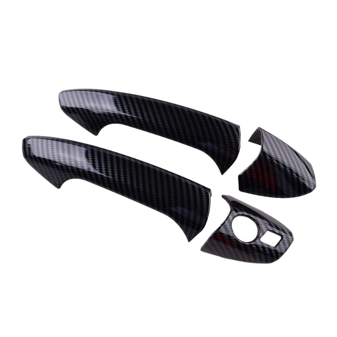 FAHBSTR Exterior Door Handle Cover for Benz W246 W204 W212 X204 W166 W117 LHD Black Car Exterior Door Handle Cover Trim Cap Set Carbon Fiber Texture