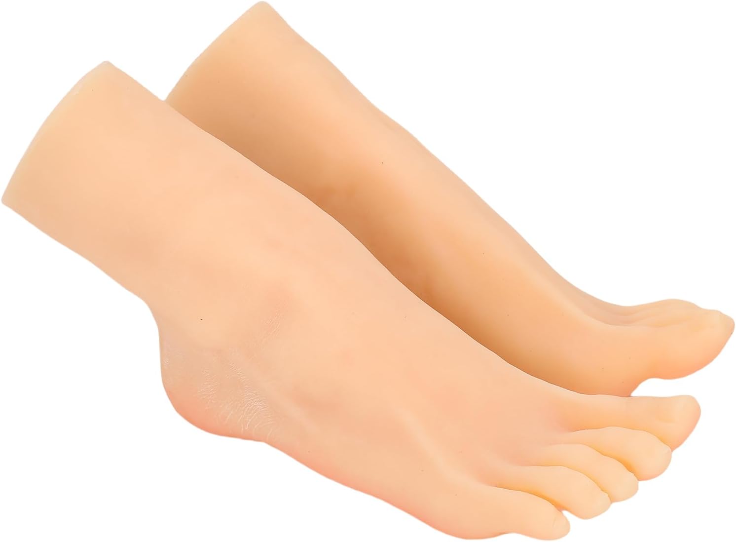 Luqeeg Silicone Foot Model, Built in Bone Lifelike Washable Reusable Flexible Movable Soft Fake Foot Tool for Displaying Jewerly Sandal Shoe Sketch Nail
