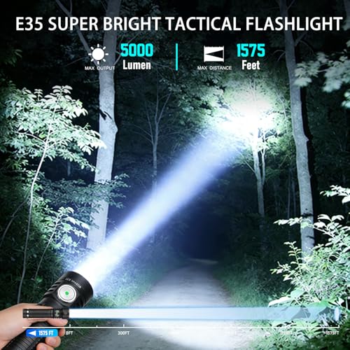Lampe torche tactique 7 modes d'éclairage avec base magnétique puissante
