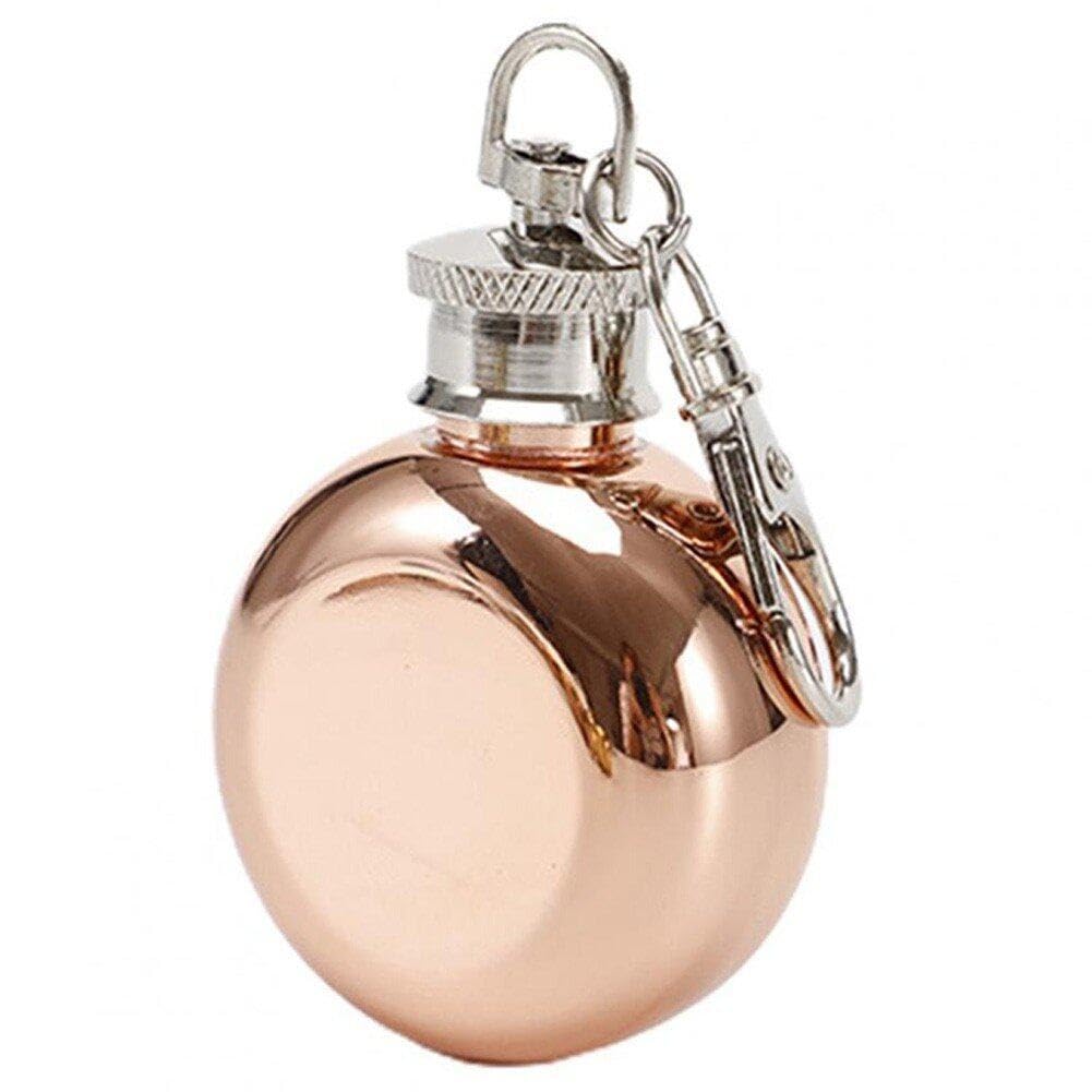 Sanfly Alcohol Flask Keychain Portable Mini Alcohol Flagon with Keyring Useful Stainless Steel Souvenir Gift Keychains