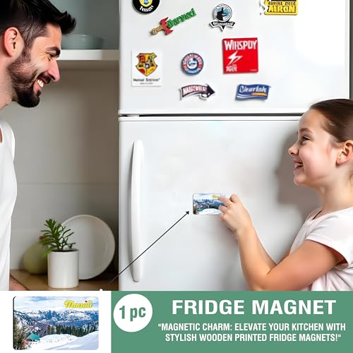 Image of Elegant Fridge Magnet with Themes |Rectangular Size Refrigerator Magnet with Magnetic Rubber Back | Pack of 1, 8.6cm X 5.4cm (Manali)
