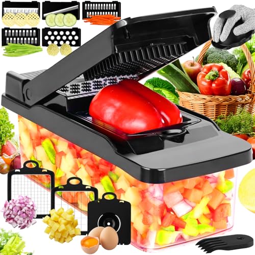 Catálogo para Comprar On-line Dicer - solo los mejores. 49 Cortador de verduras mandolina multicortador juliana picadora de cebolla trituradora de alimentos Vegetable Chopper Dicer para cortar frutas y verduras - Negro
