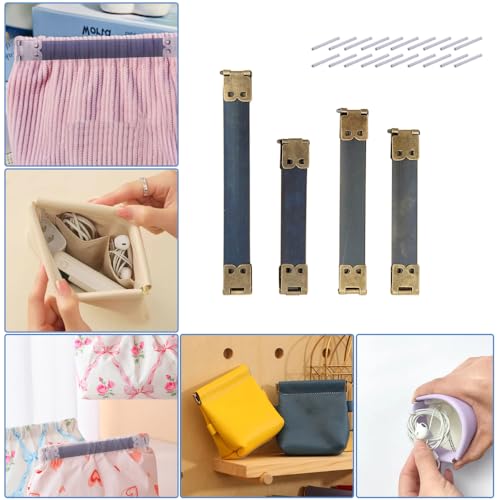 Zasvec Schnappverschluss für Taschen 20 Stücke Metall Interne Flex Rahmen Kuss Schließe Verschlüsse für Taschen Federverschluss für DIY Handwerk Geldbörse Tasche